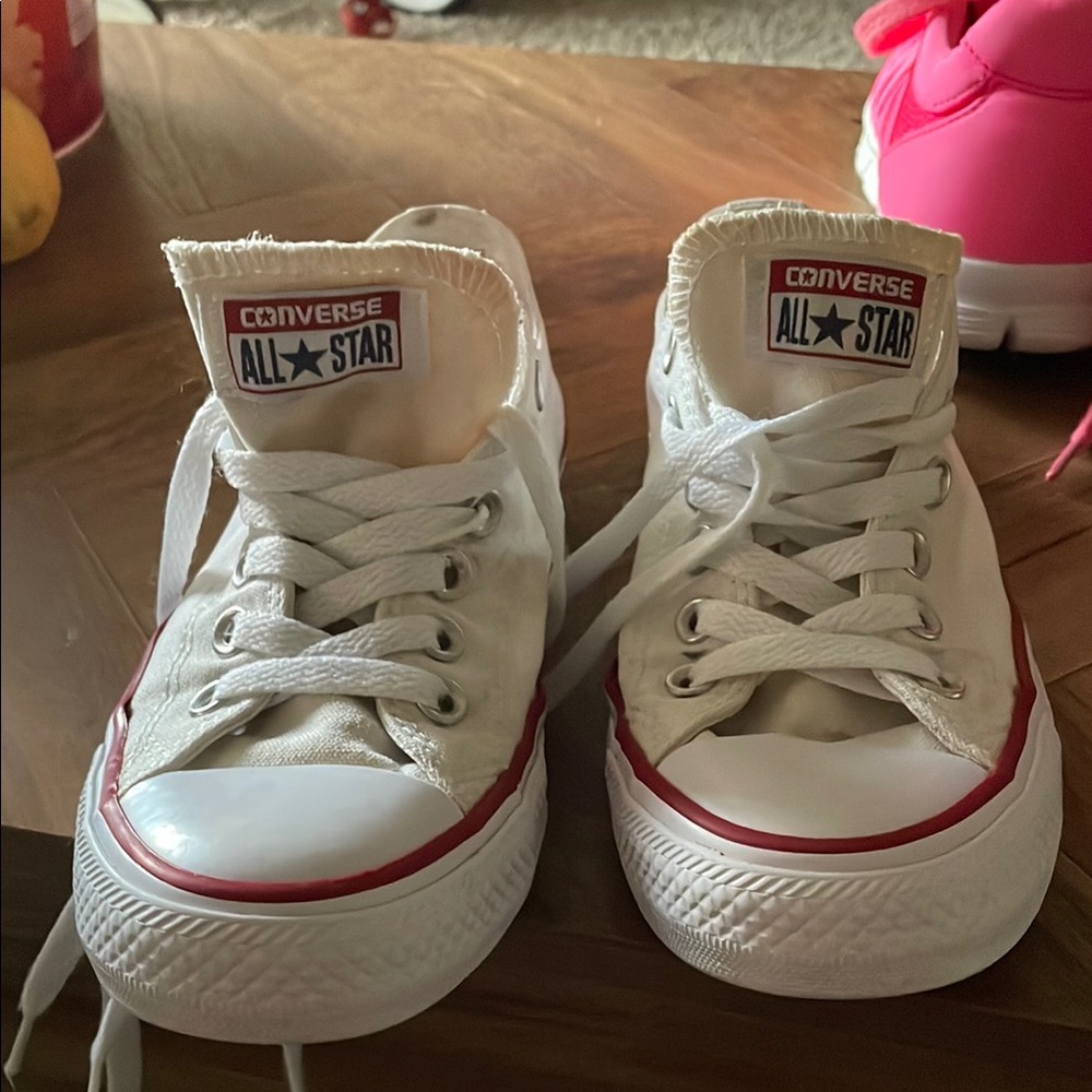 Converse All Star White with Red Trim Sneakers
